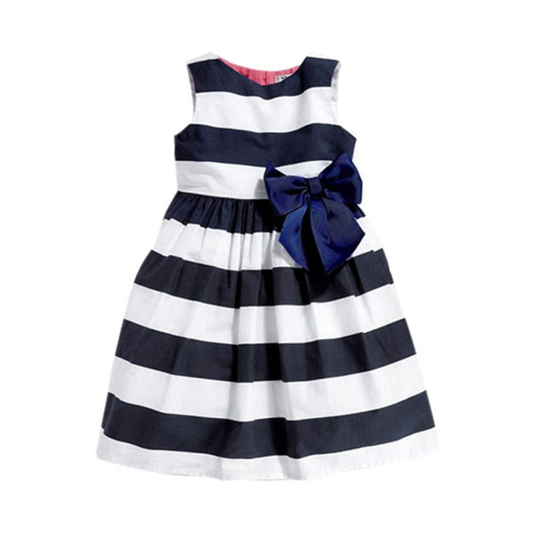 Girl's Blue Striped Dress