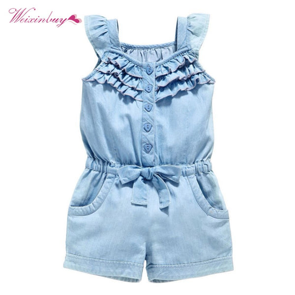 Girl's Denim Romper