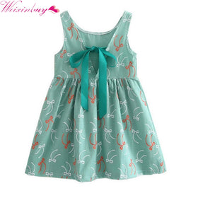 Girl's Bow Printed Dress