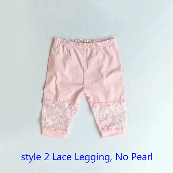 Girl's Bow Lace Leggings